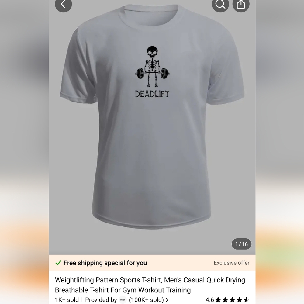Mens medium, quick drying workout tshirt